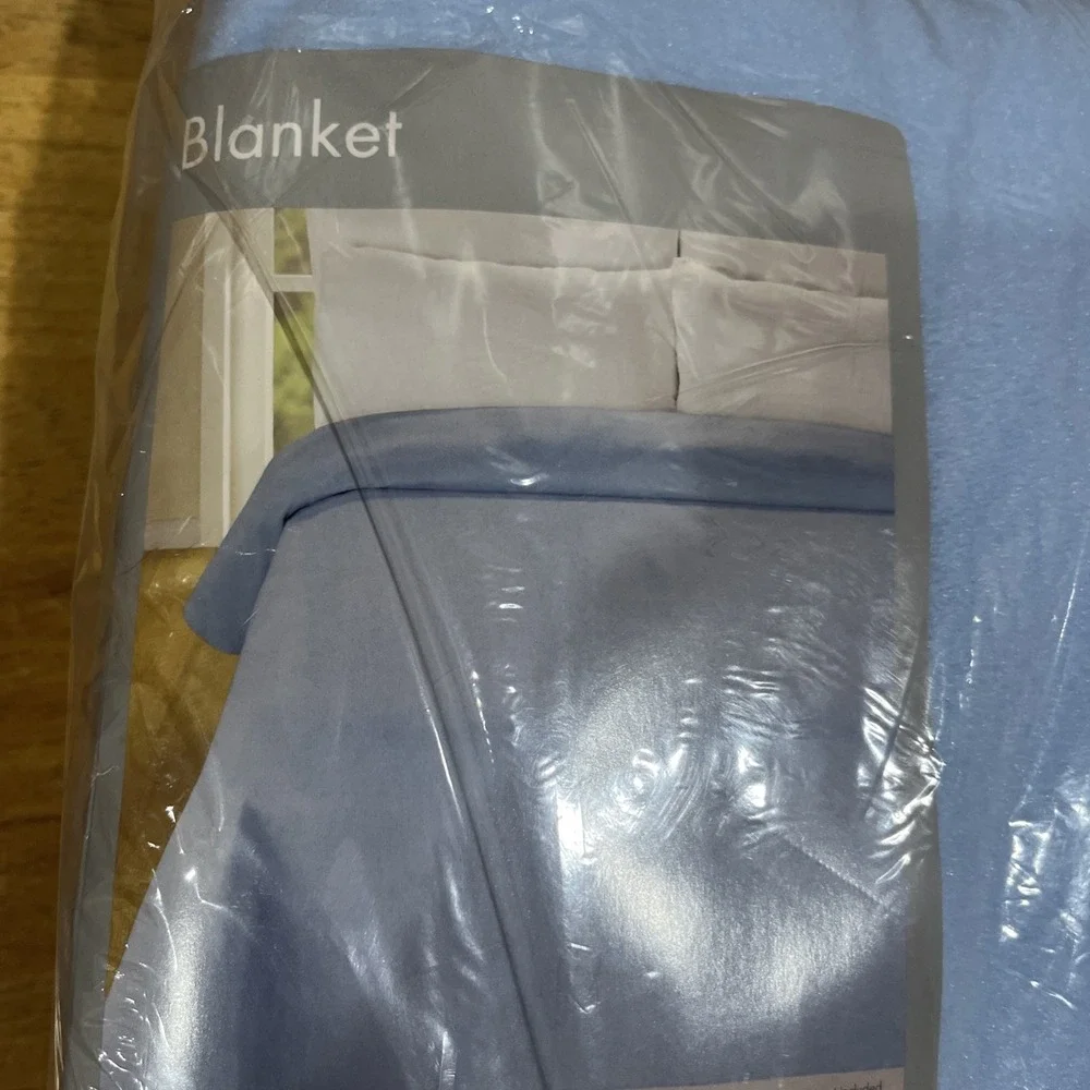 Vtg Full Size Polyester Blanket Light‎ Blue 72x90  NOS Walmart